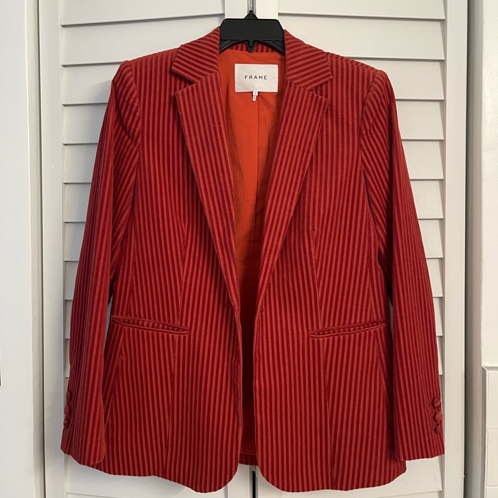Frame velvet Red Textured Jacket